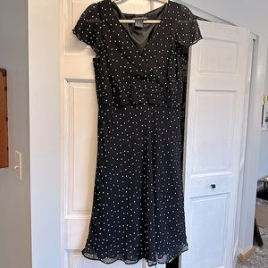 Jones Wear black polka dot dress -Size 12